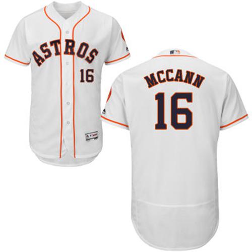 Astros #16 Brian McCann White Flexbase Authentic Collection Stitched MLB Jersey - Click Image to Close